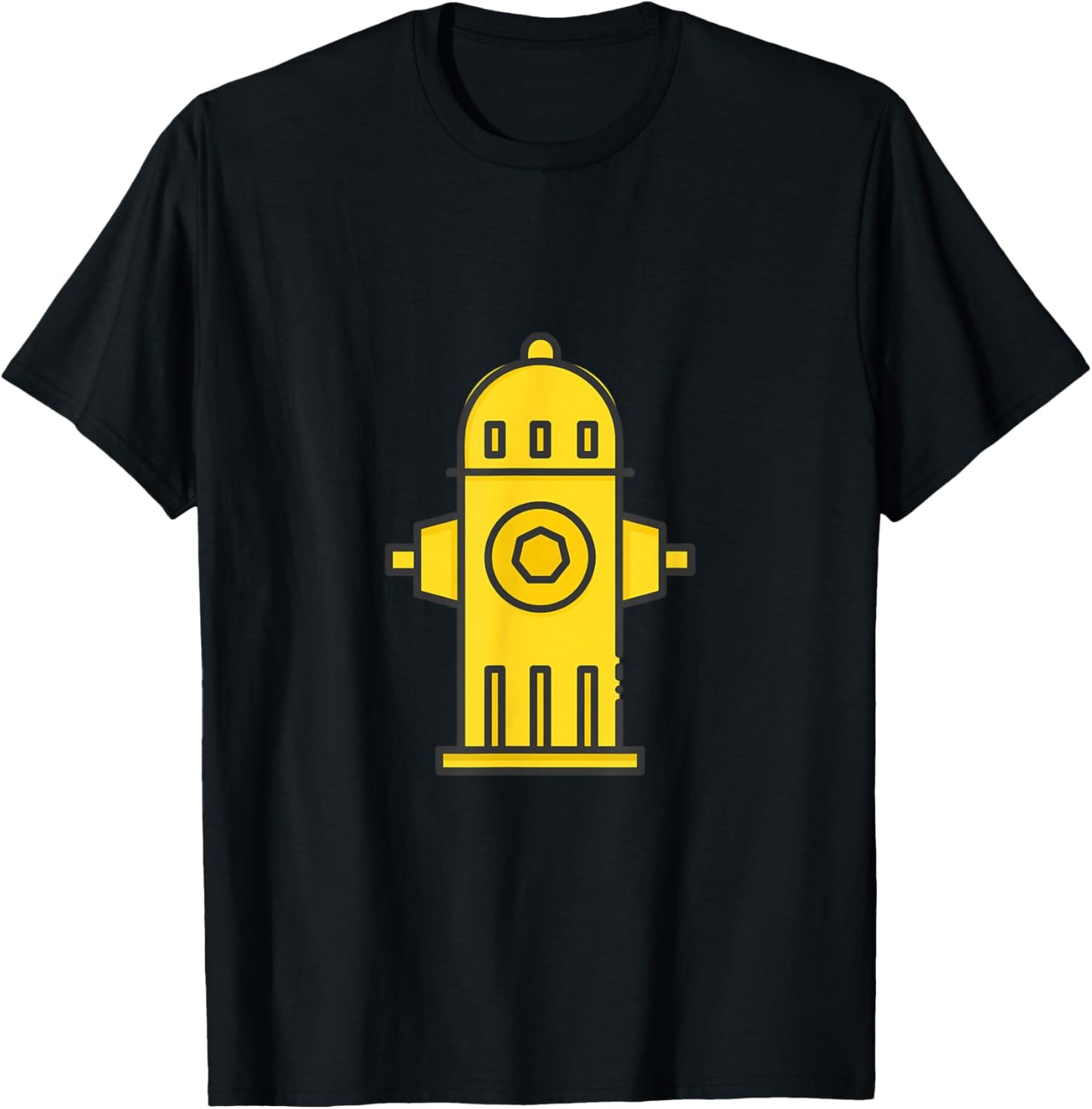 Yellow Fire Hydrant T-Shirt - T-Shirt | Black