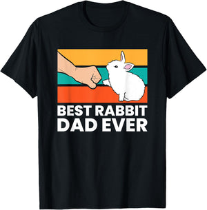 Best Rabbit Dad Ever Funny Dad Rabbit T-Shirt - T-Shirt | Black