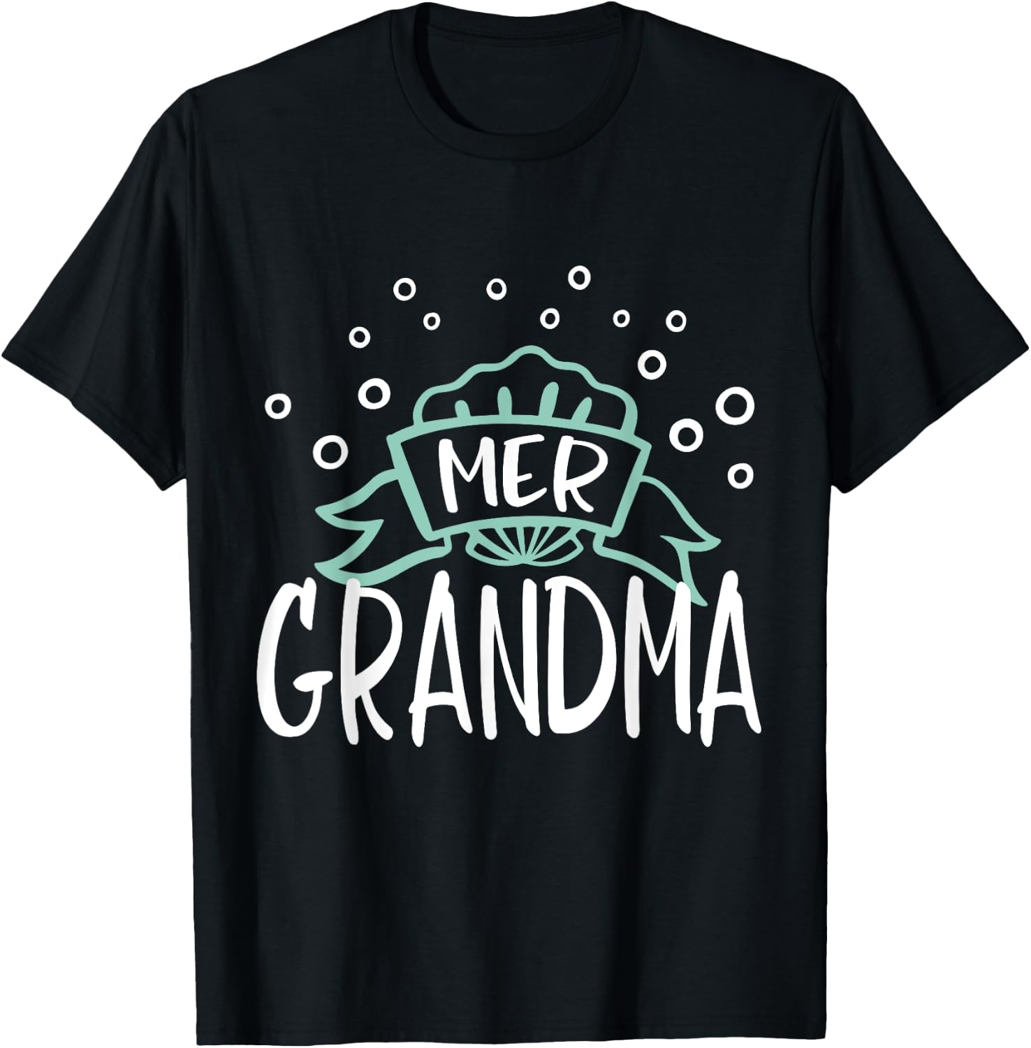 Mer Grandma Mermaid Matching Family T-Shirt - T-Shirt | Black