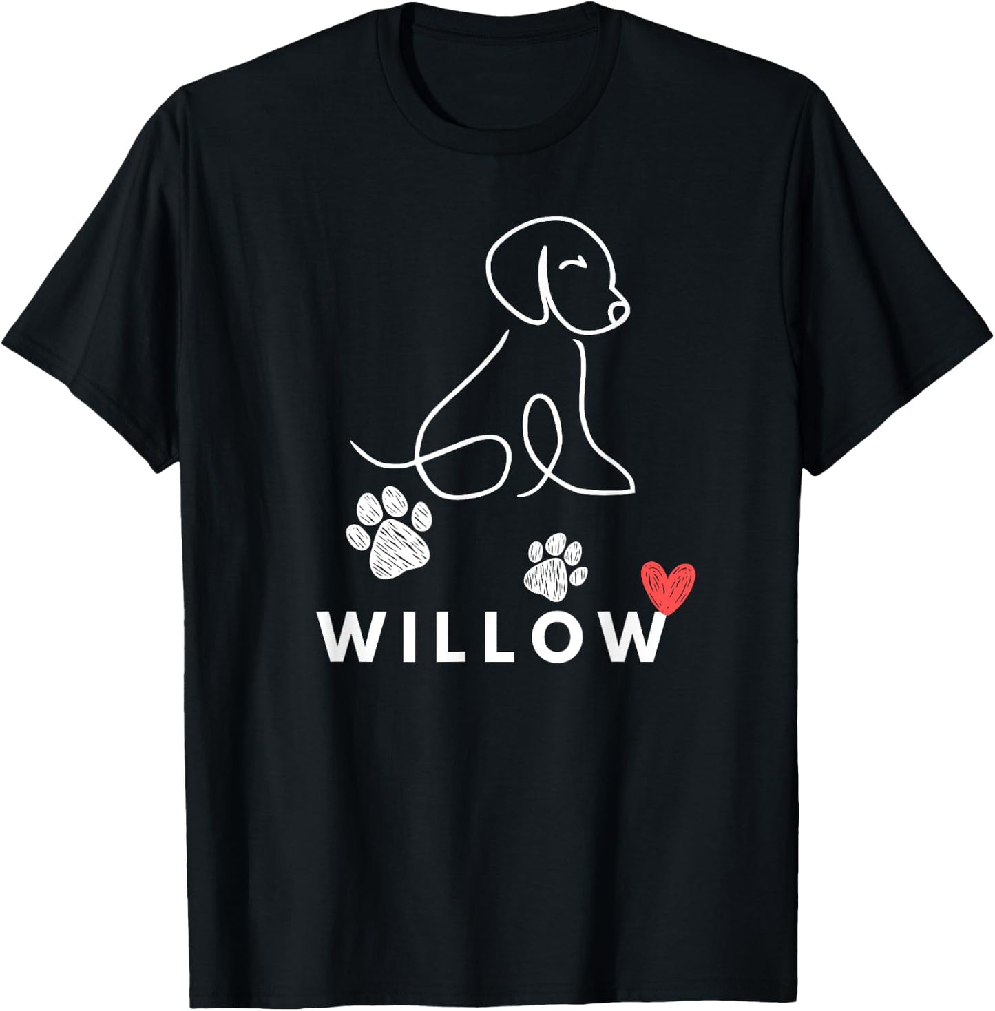 Willow Dog nametag Gift my Puppy Dog named Willow T-Shirt - T-Shirt | Black