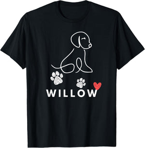 Willow Dog nametag Gift my Puppy Dog named Willow T-Shirt - T-Shirt | Black
