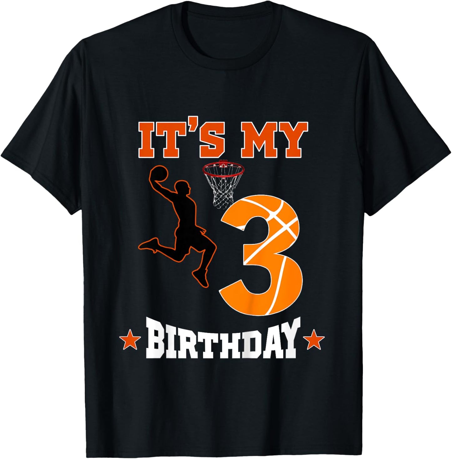 Kids It's My 3rd Birthday Basketball Dunk Boy 3 Years Old T-Shirt - T-Shirt | Black
