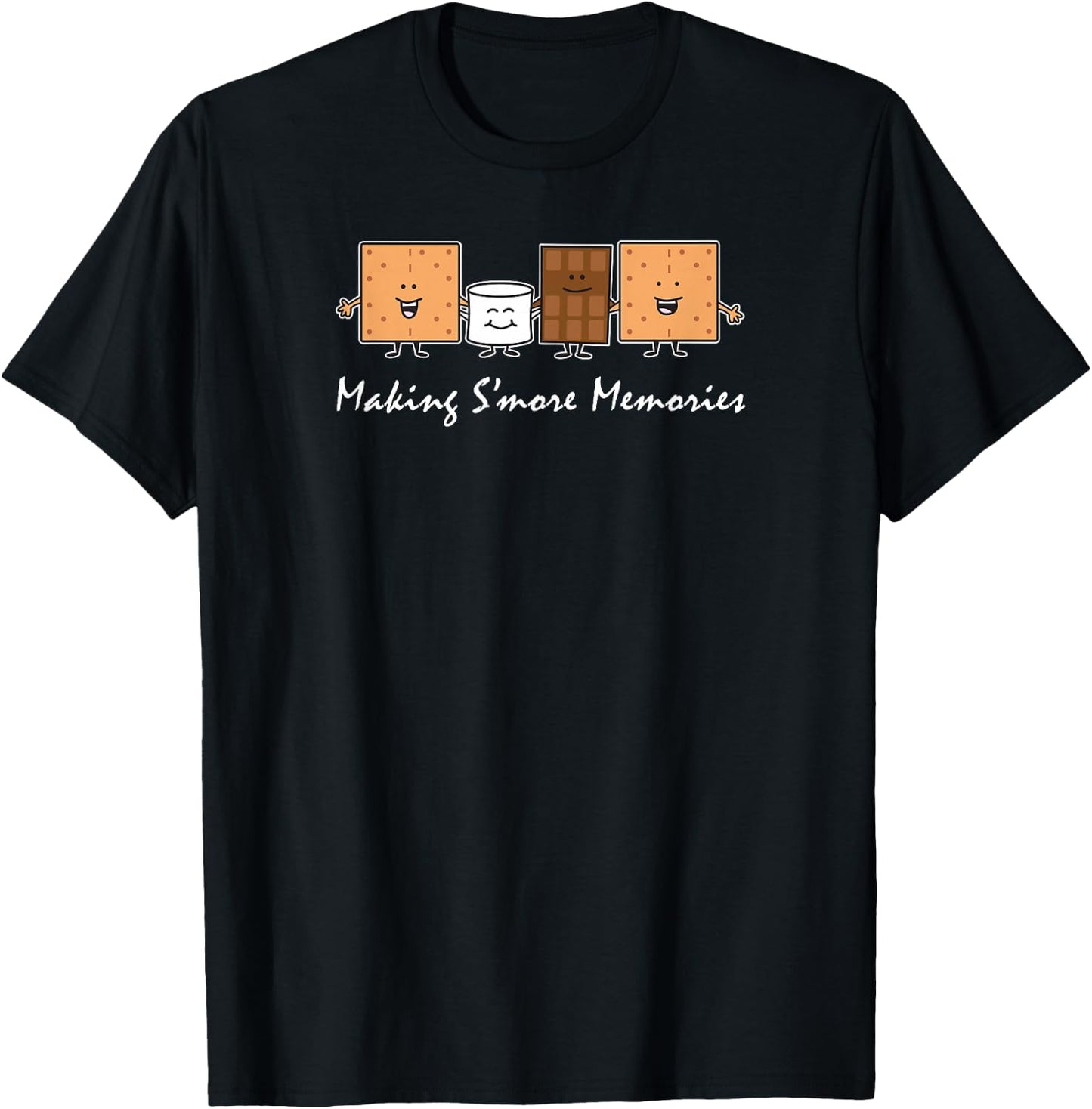 Making Smore Memories Camping Campfire Smores Cartoon T-Shirt - T-Shirt | Black