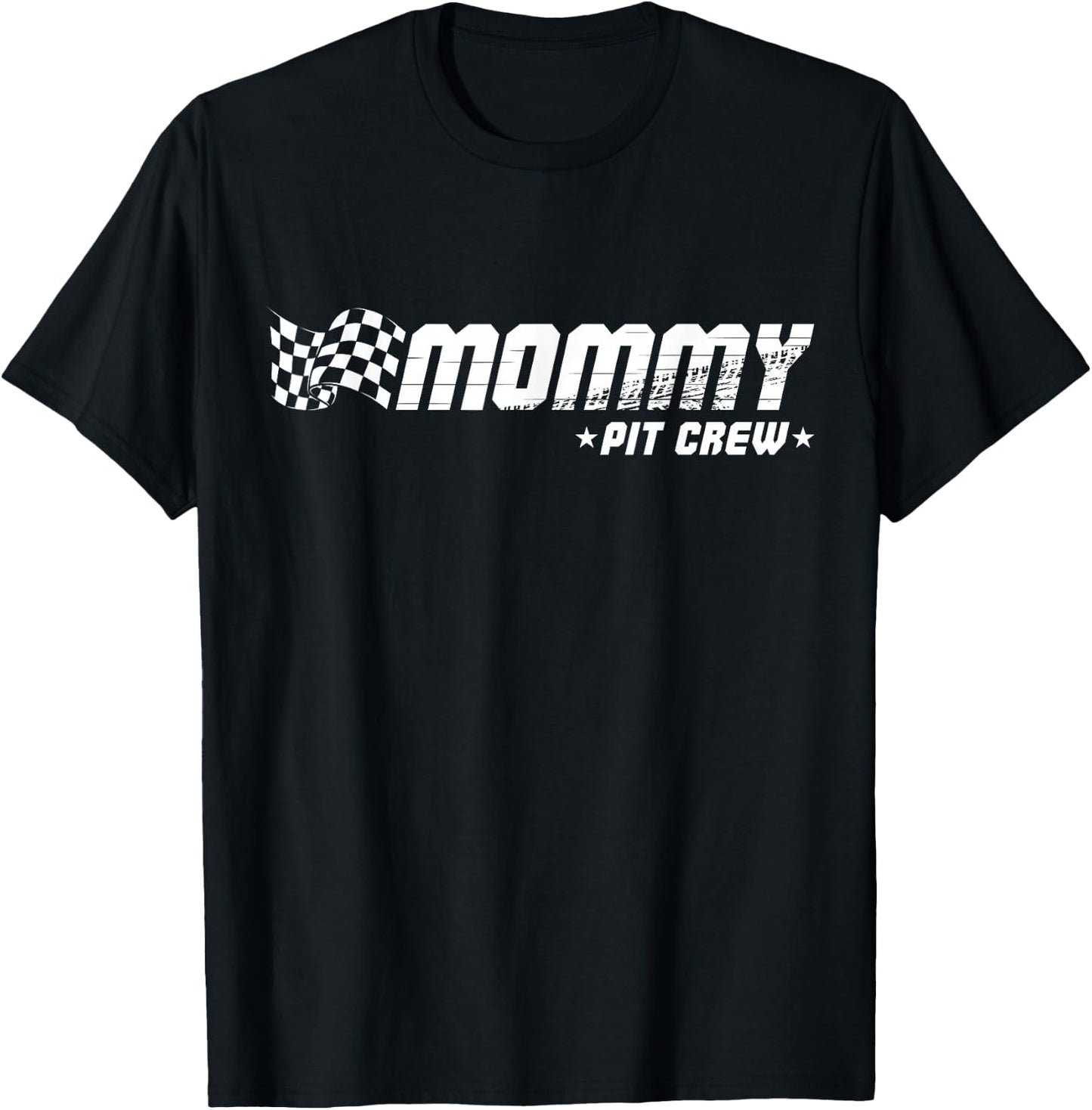 Mommy Pit Crew Race Car Birthday Family Racing T-Shirt - T-Shirt | Black
