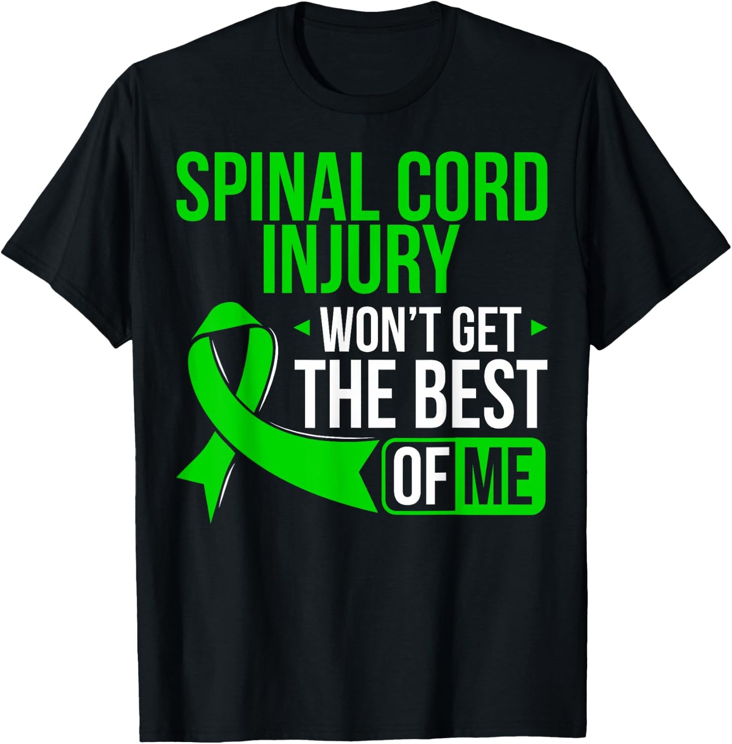 Green Ribbon Spinal Cord Injury Awareness T Shirt T-Shirt - T-Shirt | Black