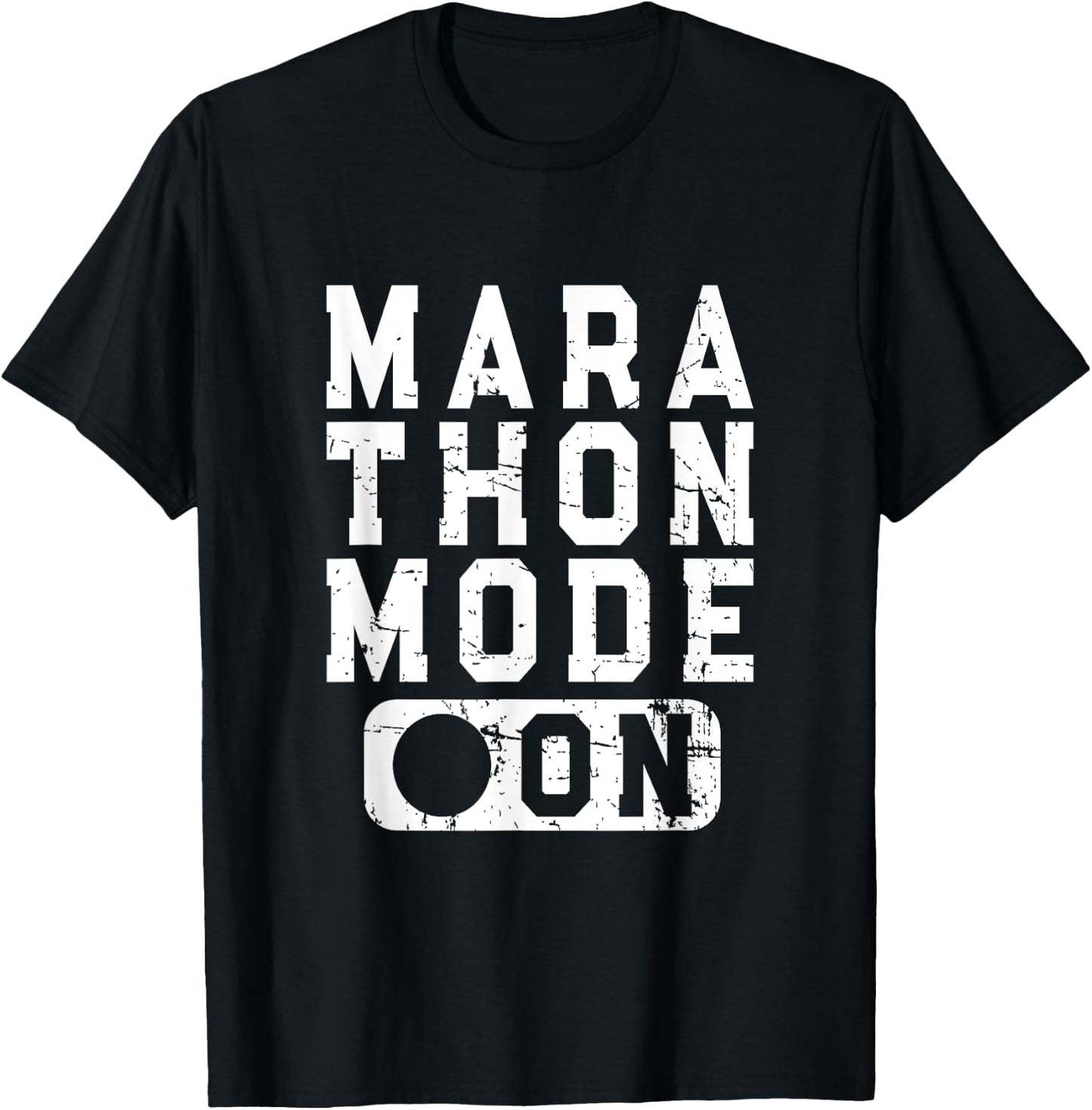 Marathon Mode On - Training Running Race Artwork T-Shirt - T-Shirt | Black