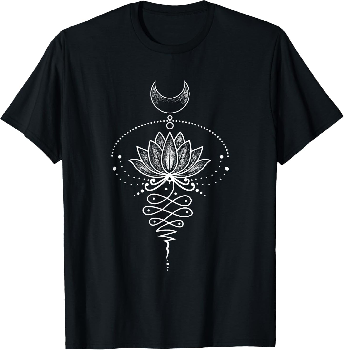 Spiritual Lotus Flower Unalome Zen Meditation Yoga Lovers T-Shirt - T-Shirt | Black