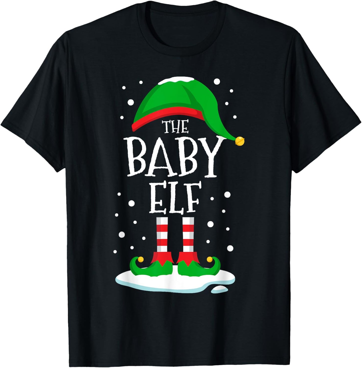 The Baby Elf Christmas Family Matching Xmas Group Funny T-Shirt - T-Shirt | Black