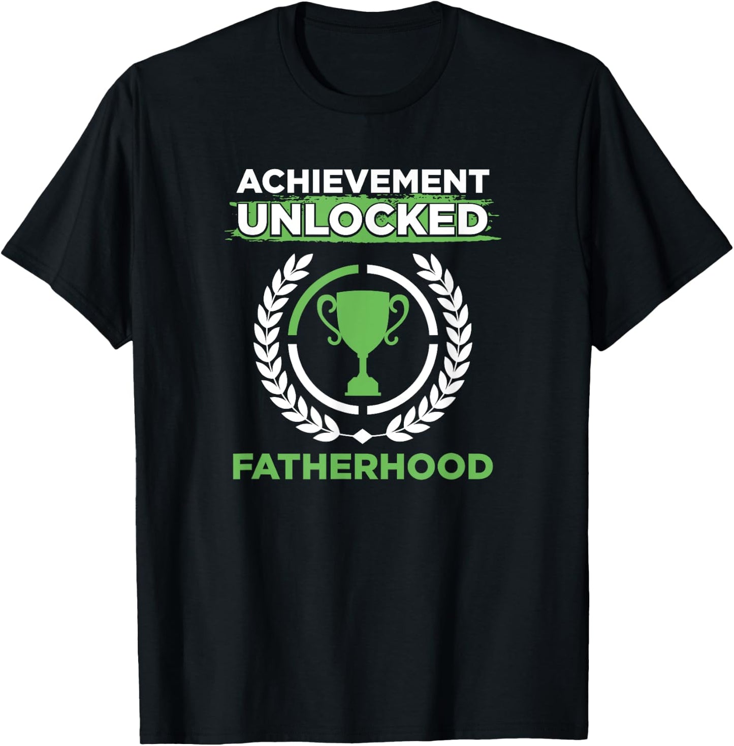 Achievement Unlocked Fatherhood Future Gamer Daddy Gift T-Shirt - T-Shirt | Black