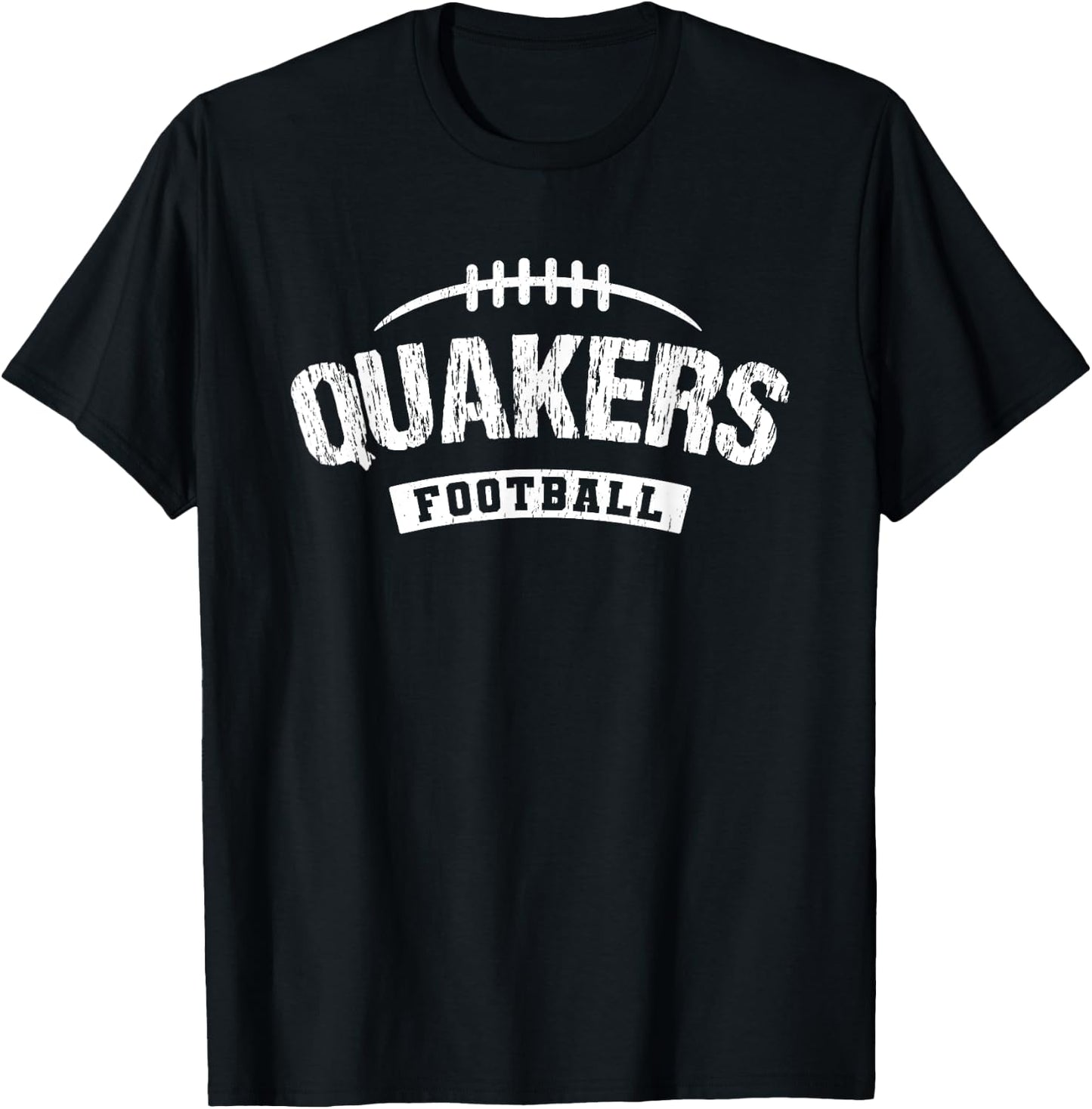Quakers Plainfield Football Distressed HS T-Shirt - T-Shirt | Black