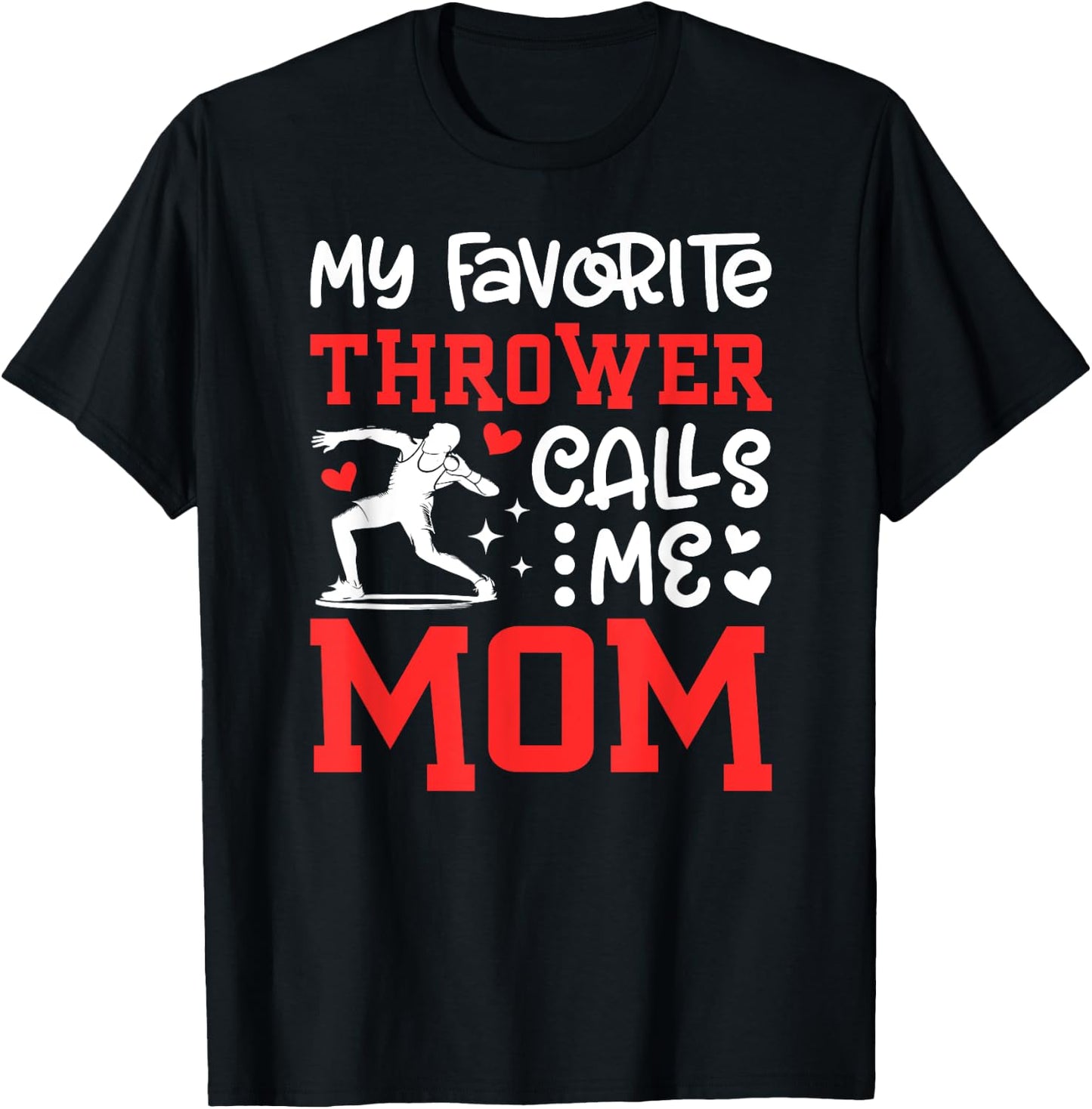 Proud Shot Put Mom Of A Shot Put Thrower Shot Putter Mama T-Shirt - T-Shirt | Black