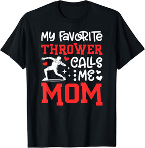 Proud Shot Put Mom Of A Shot Put Thrower Shot Putter Mama T-Shirt - T-Shirt | Black