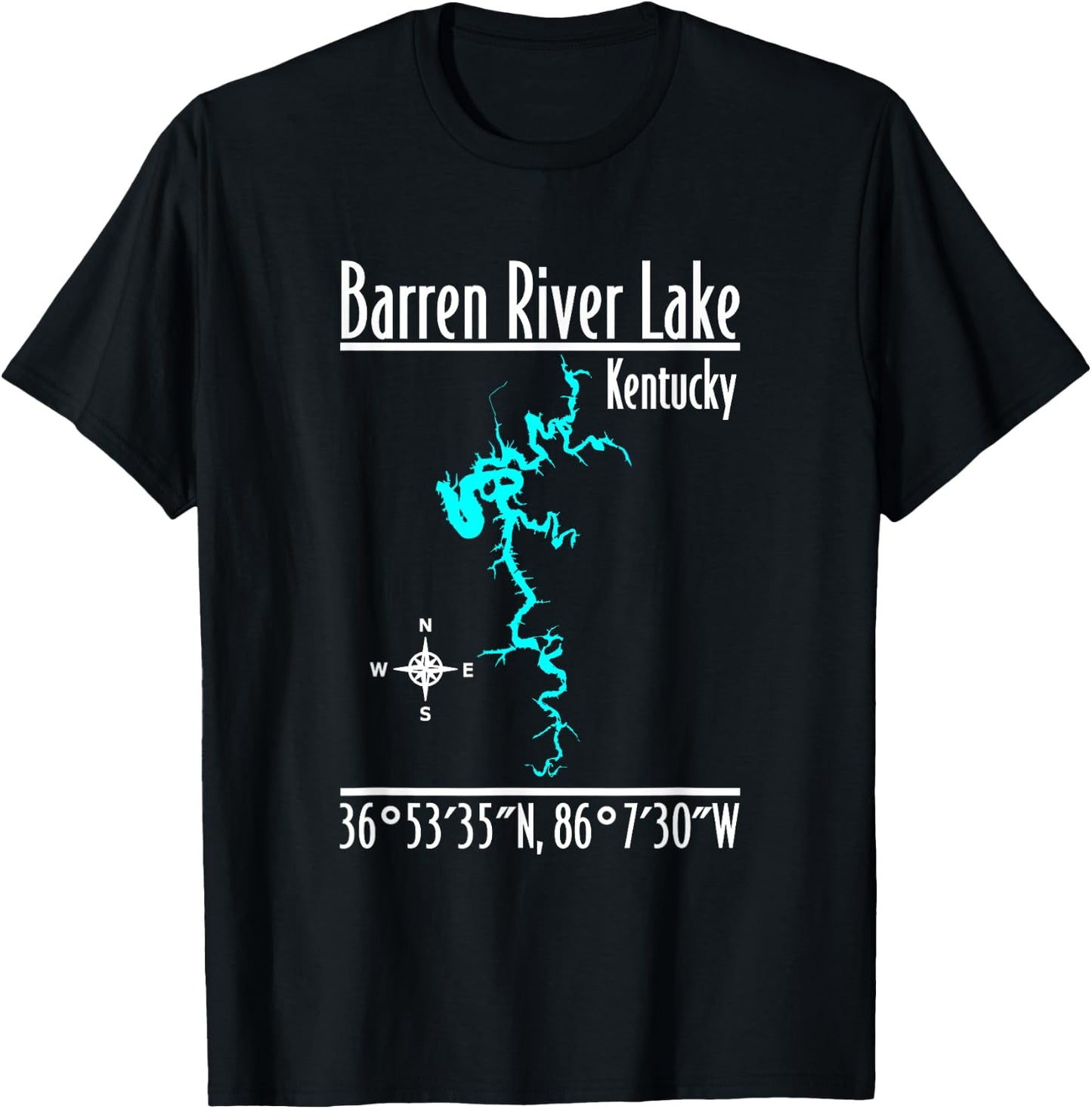 Modern Barren River Lake - Kentucky T-Shirt - T-Shirt | Black