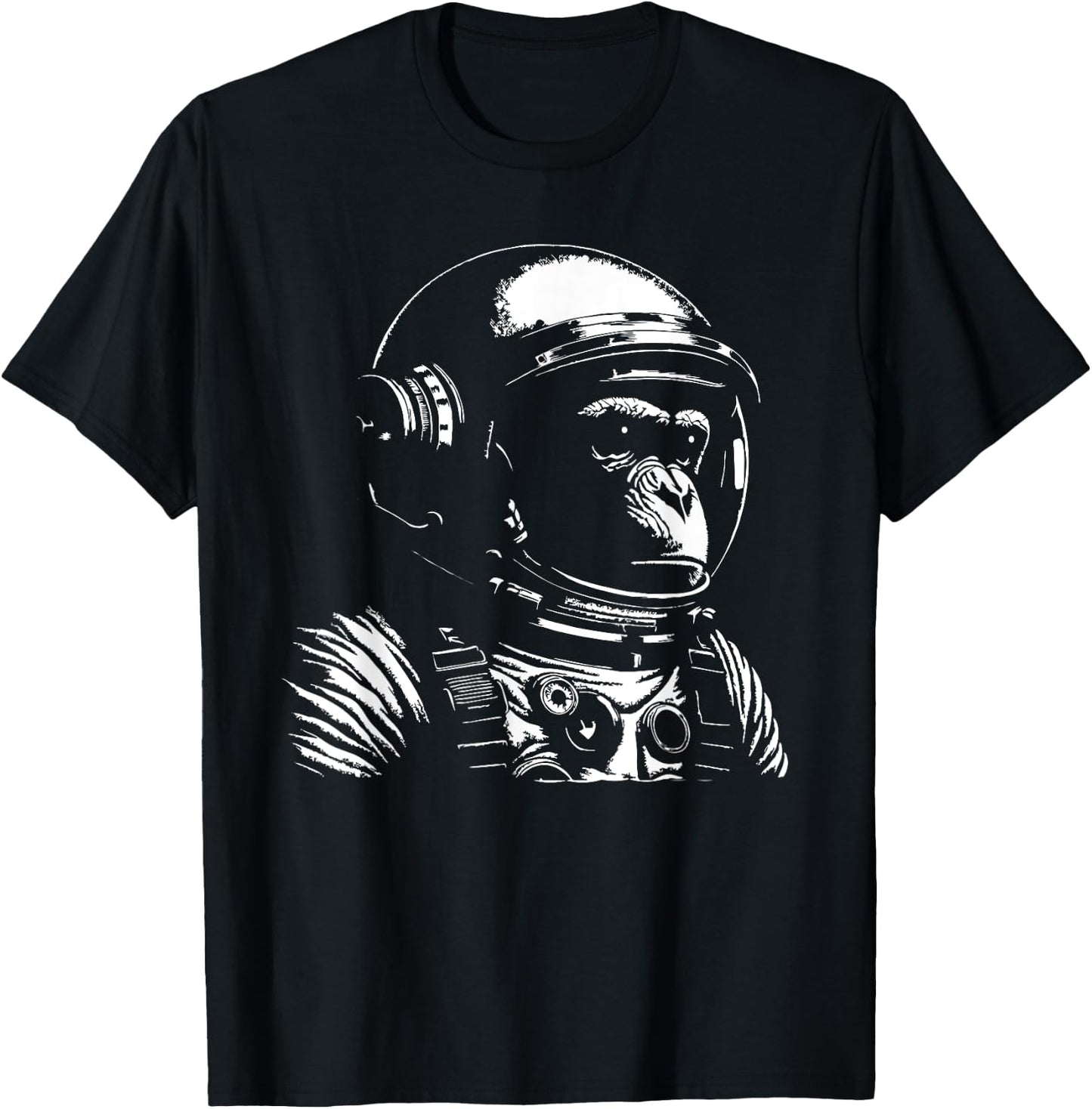 Vintage Space Travel Astronaut Monkey T-Shirt - T-Shirt | Black