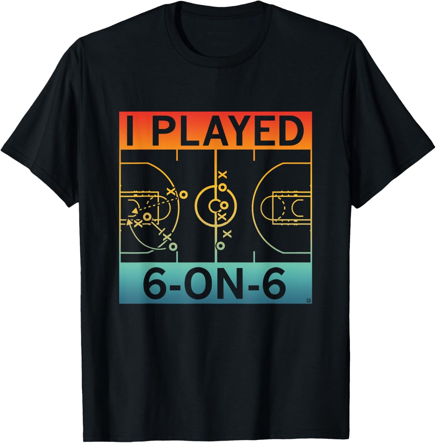 Funny I Played 6 On 6 Basketball Retro Apparel T-Shirt - T-Shirt | Black