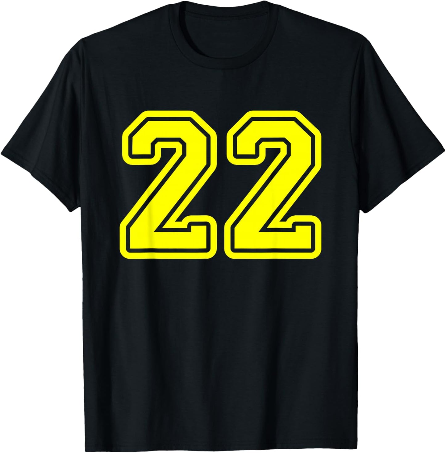 Number #22 Yellow Sport Number 22 T-Shirt - T-Shirt | Black
