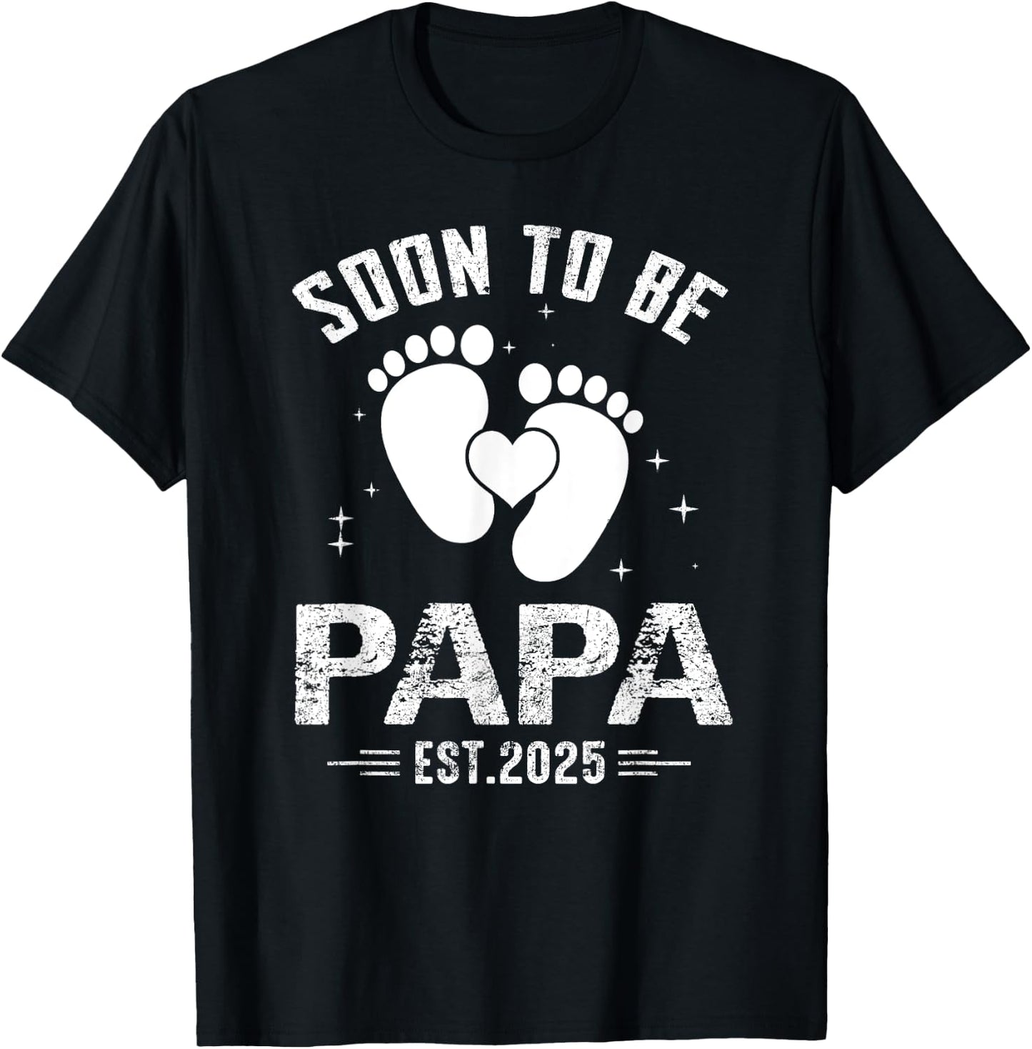 Soon To Be Papa Est. 2025 New Papa again 2025 T-Shirt - T-Shirt | Black