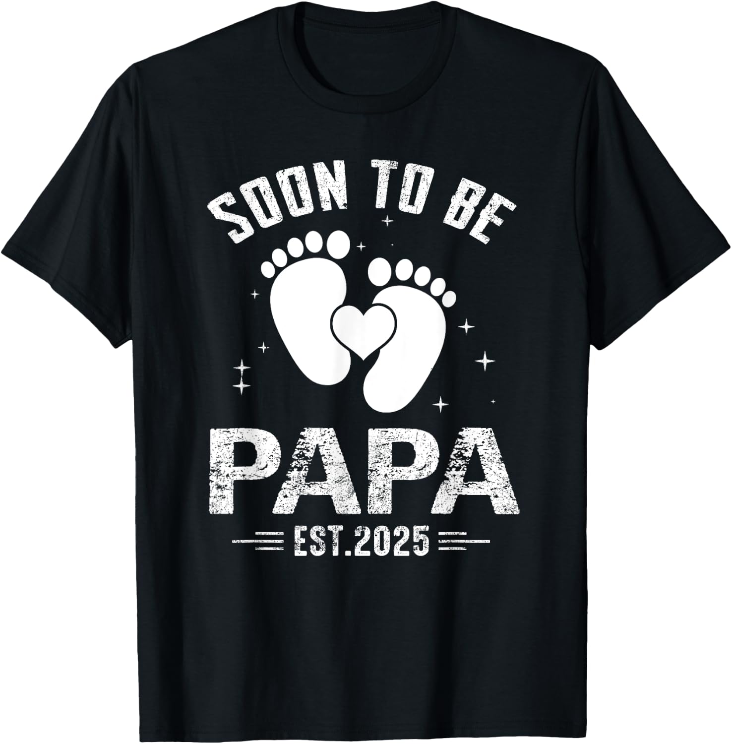 Soon To Be Papa Est. 2025 New Papa again 2025 T-Shirt - T-Shirt | Black