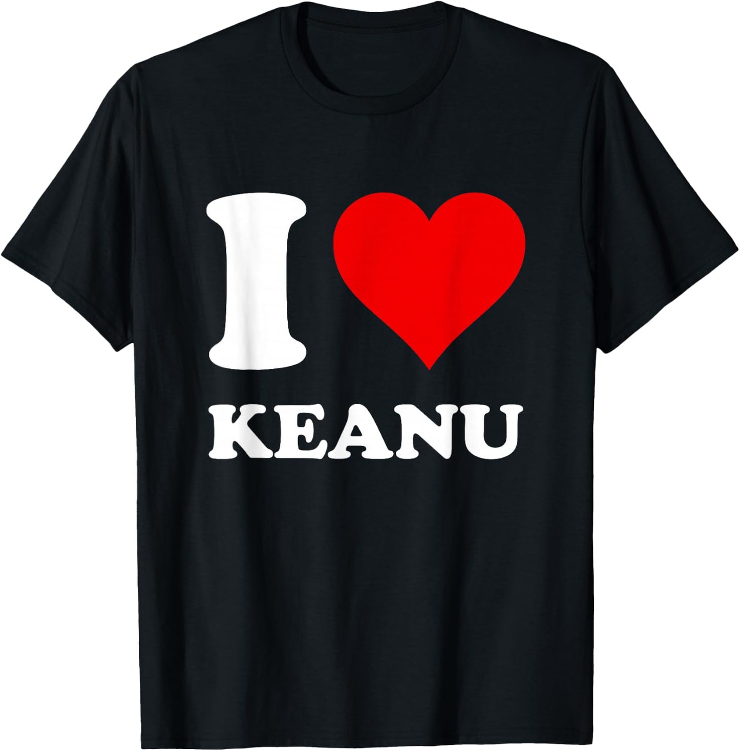 Red Heart I Love Keanu T-Shirt - T-Shirt | Black