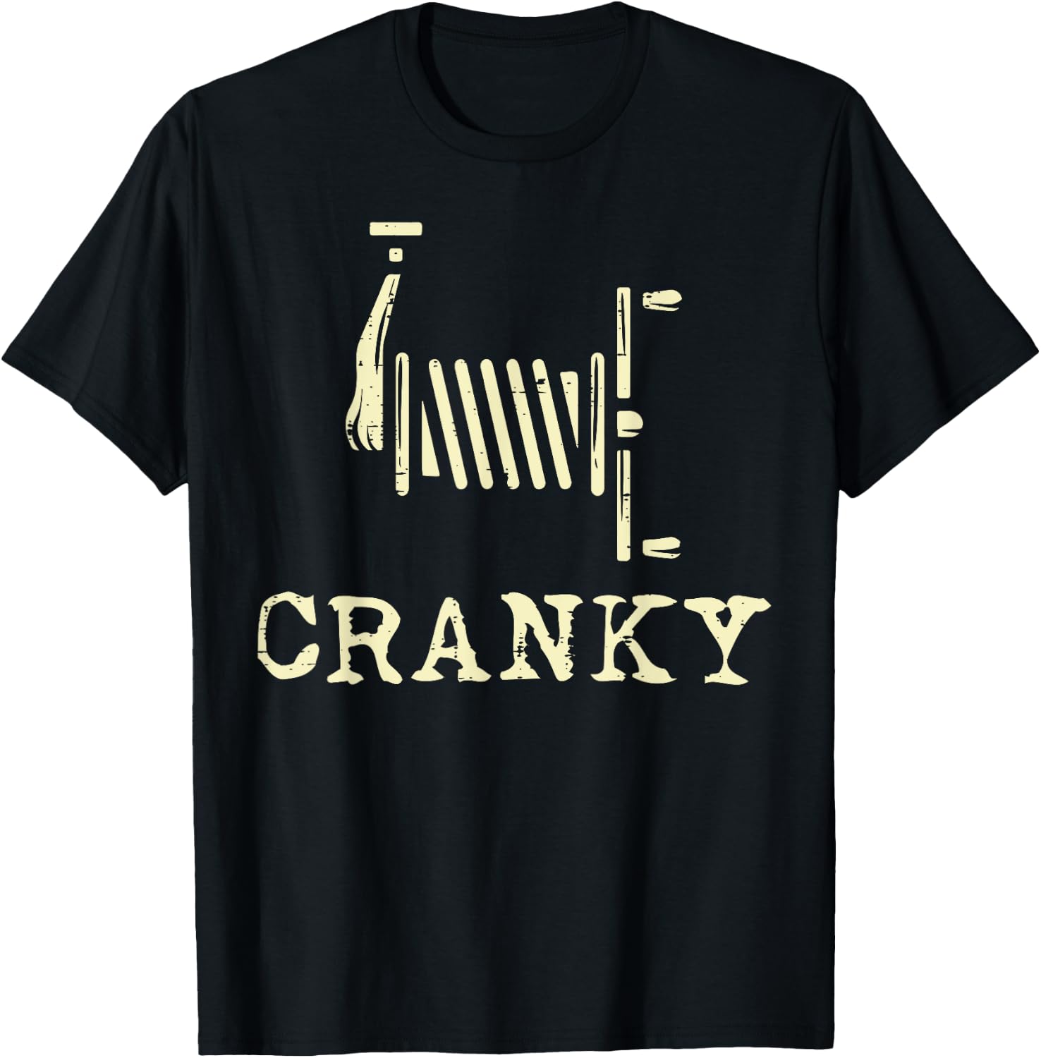 Cranky Fishing Reel Funny Crankbait Fisherman Dad Men Women T-Shirt - T-Shirt | Black