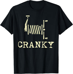 Cranky Fishing Reel Funny Crankbait Fisherman Dad Men Women T-Shirt - T-Shirt | Black