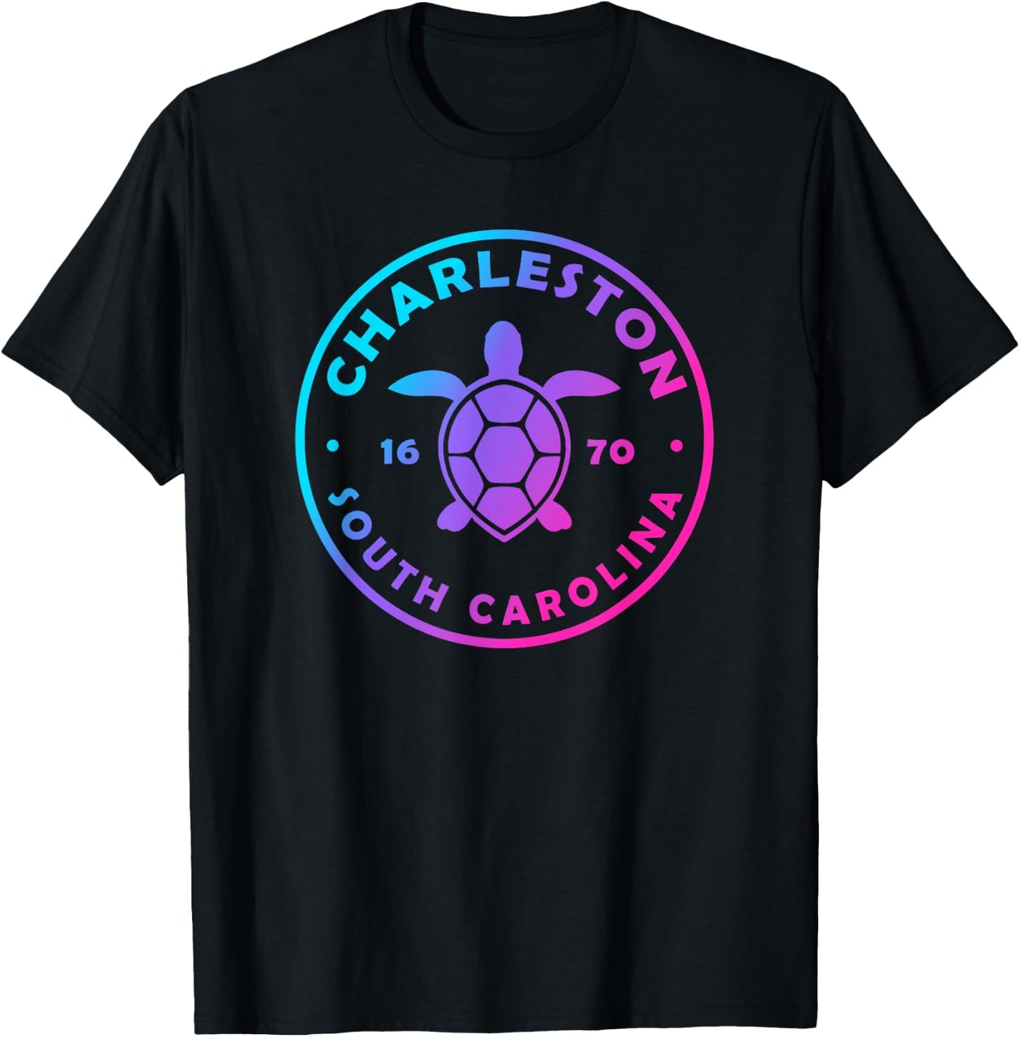 Charleston South Carolina Sea Turtle Tie Dye Beach Vacation Men Women Girls Kids T-Shirt - T-Shirt | Black