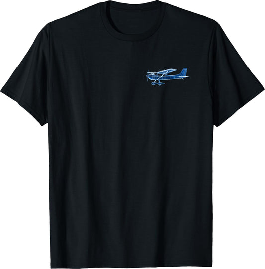 Pilot C172 Flying Airplane Mode On (2-Sided) T-Shirt - T-Shirt | Black