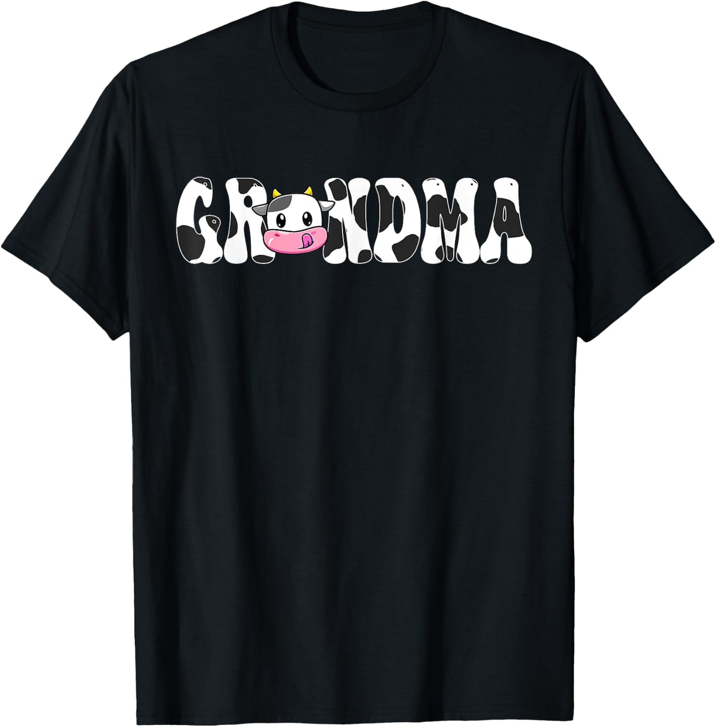 Grandma Of The Birthday Girl Cow Family Matching 1st T-Shirt - T-Shirt | Black