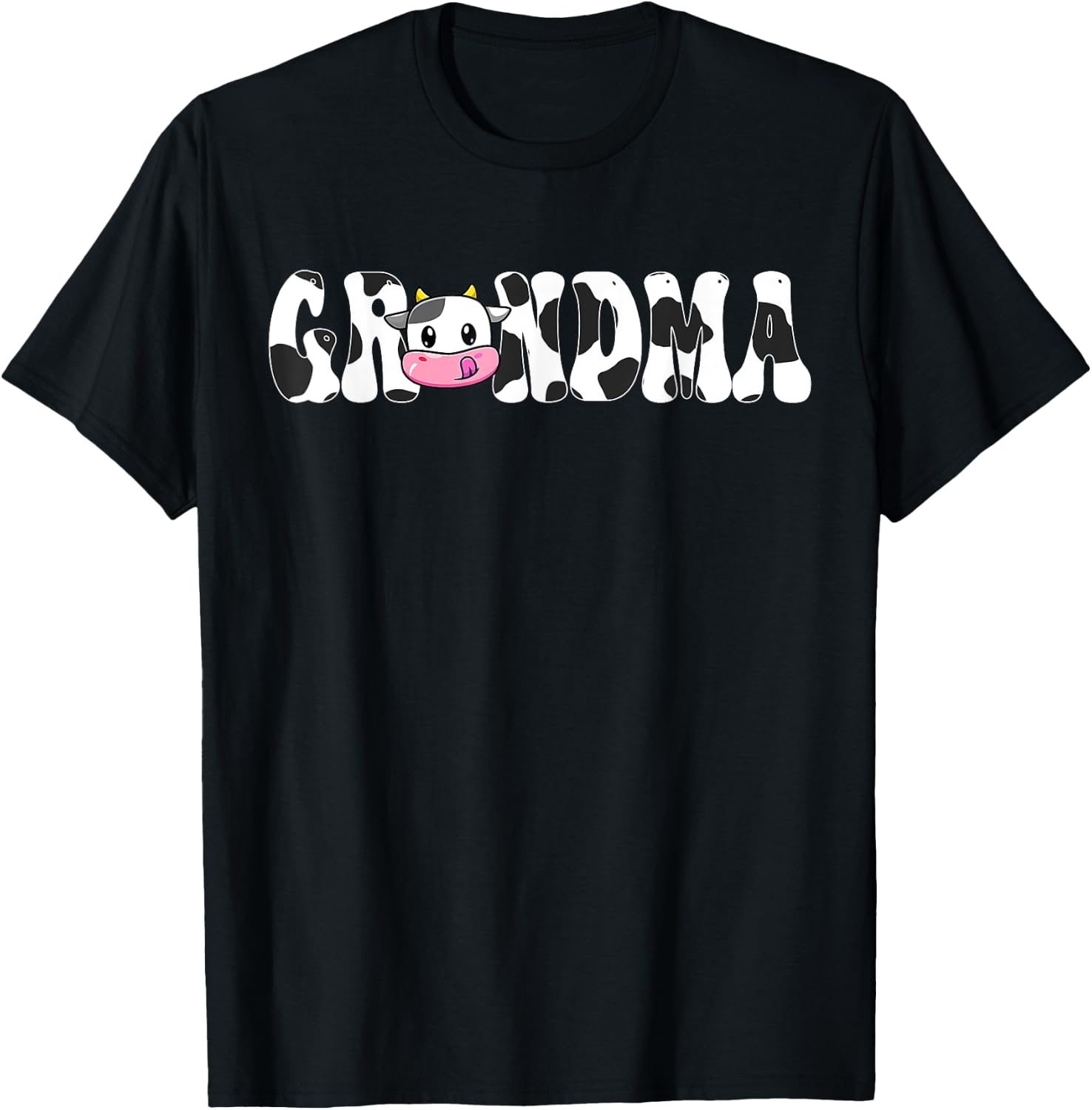 Grandma Of The Birthday Girl Cow Family Matching 1st T-Shirt - T-Shirt | Black