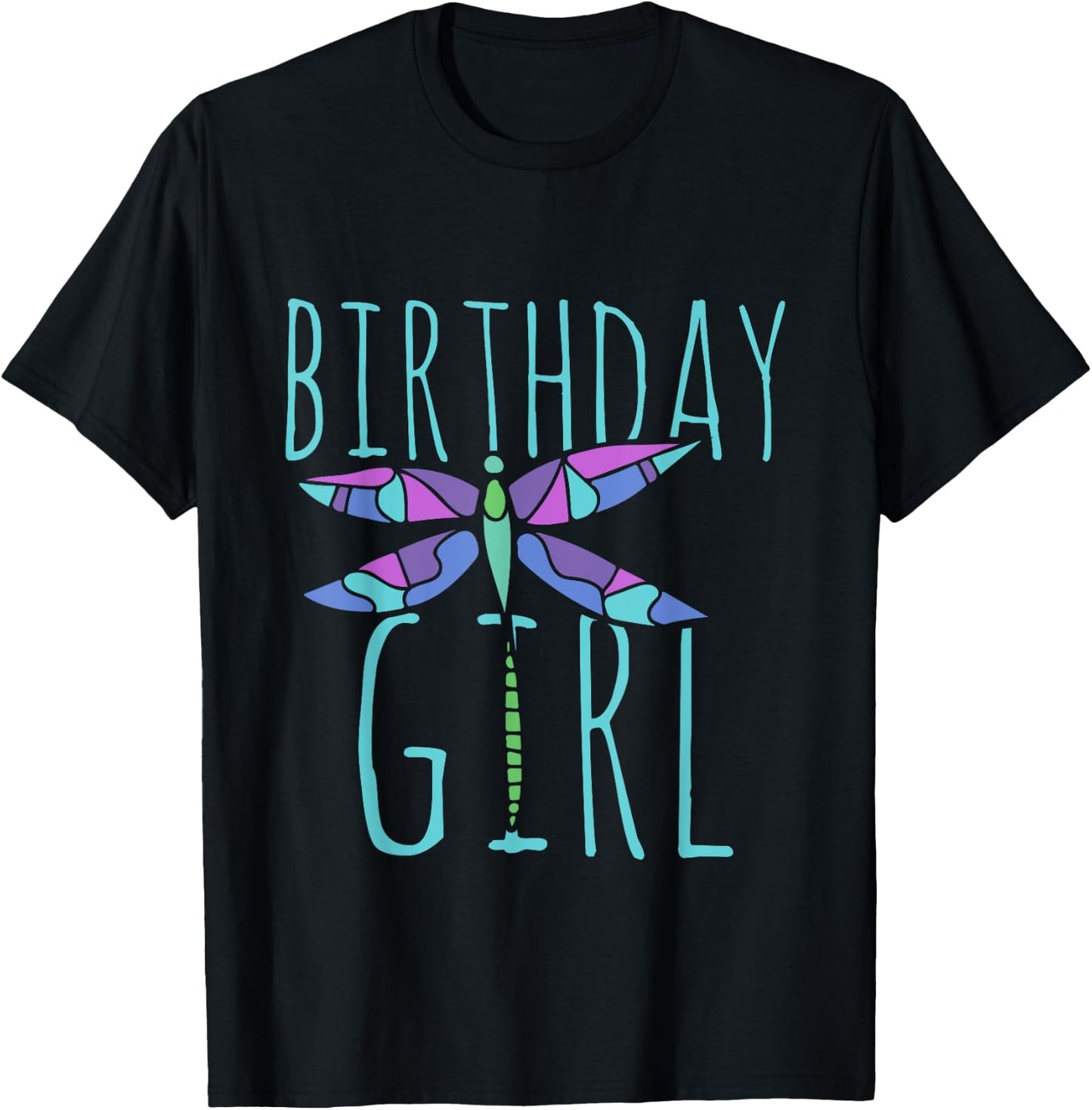 Birthday girl shirt Dragonfly birthday party shirts T-Shirt - T-Shirt | Black