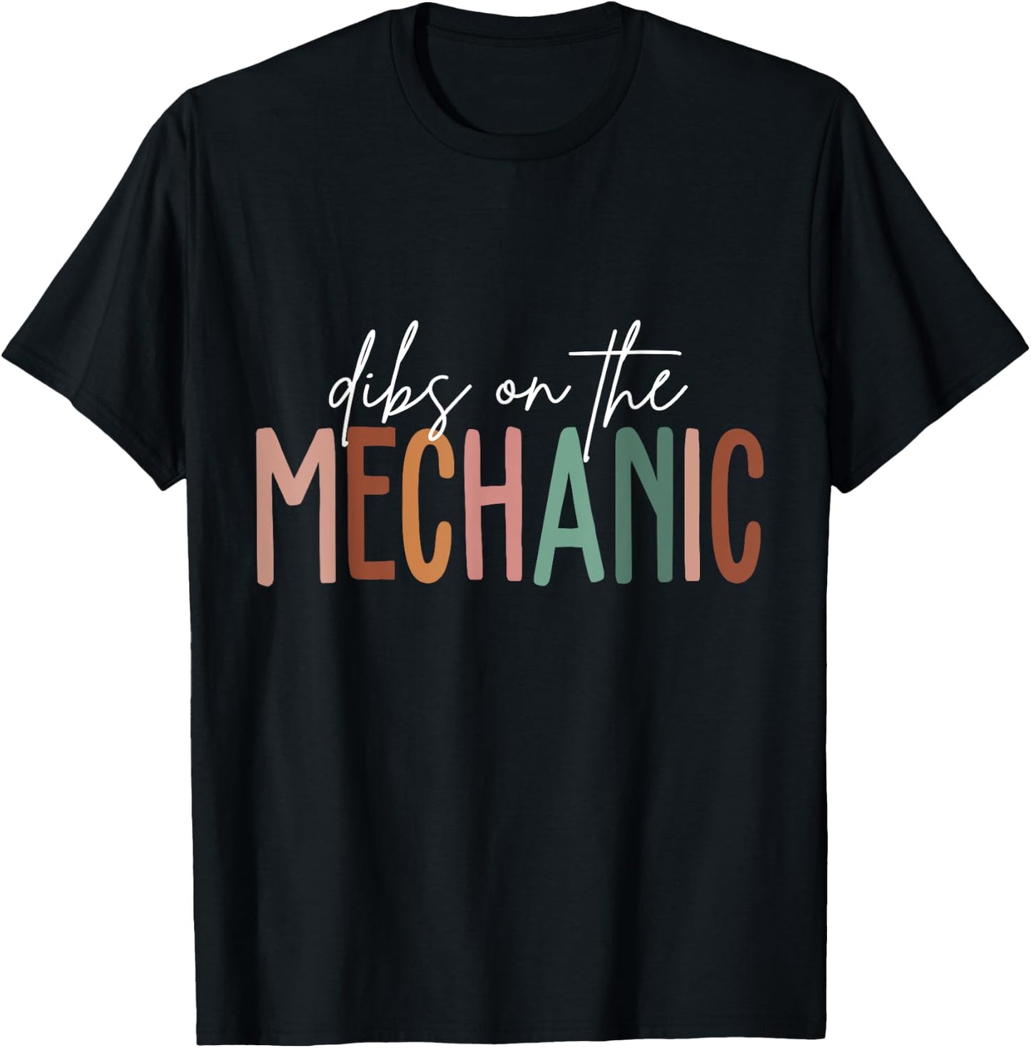 Vintage Dibs On The Mechanic Wife Girlfriend Husband T-Shirt - T-Shirt | Black