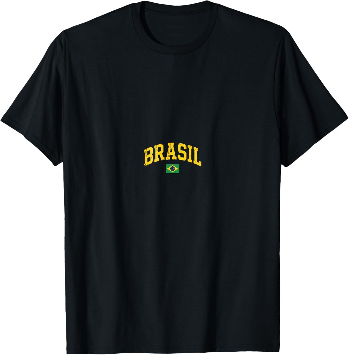 Vintage Brazil Flag Brazilian Pride T-Shirt - T-Shirt | Black