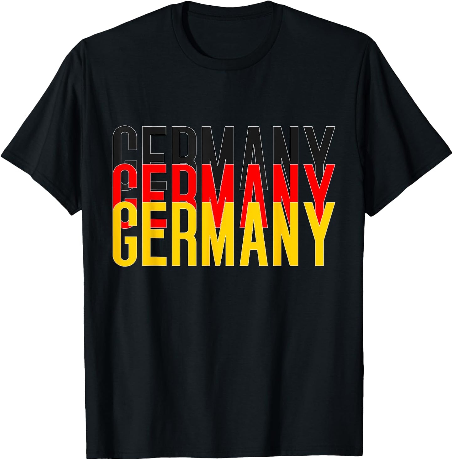 Germany Flag Heartbeat for Germany Men Women Kid Deutschland T-Shirt - T-Shirt | Black