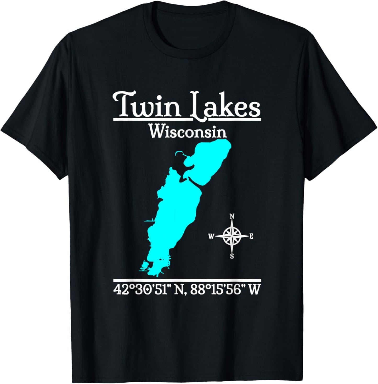 Twin Lakes - Wisconsin T-Shirt - T-Shirt | Black