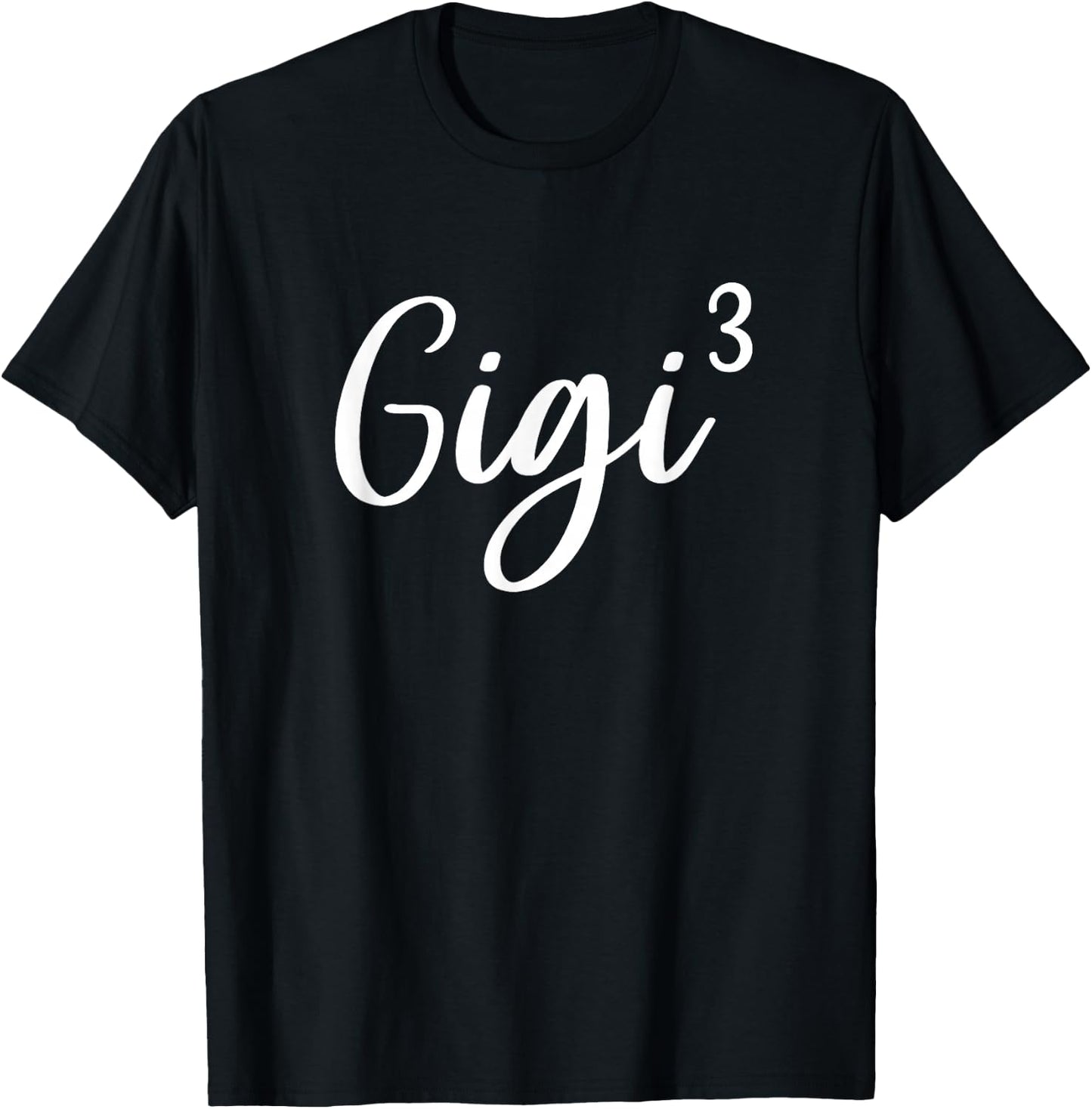 Gigi of 3 Grandma of Three Cute Baby Announcement T-Shirt - T-Shirt | Black