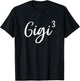 Gigi of 3 Grandma of Three Cute Baby Announcement T-Shirt - T-Shirt | Black