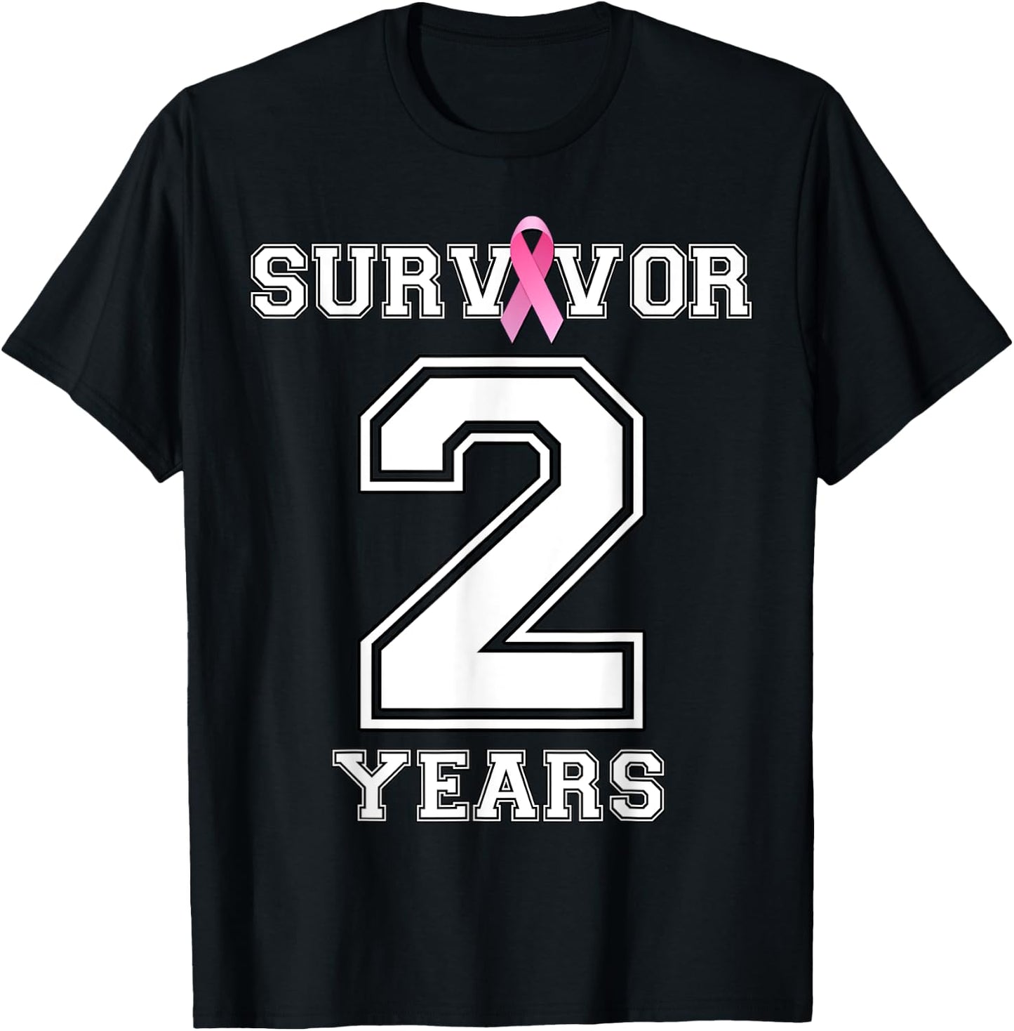 2 Years Breast Cancer Survivor Pink Ribbon Awareness ZL T-Shirt - T-Shirt | Black