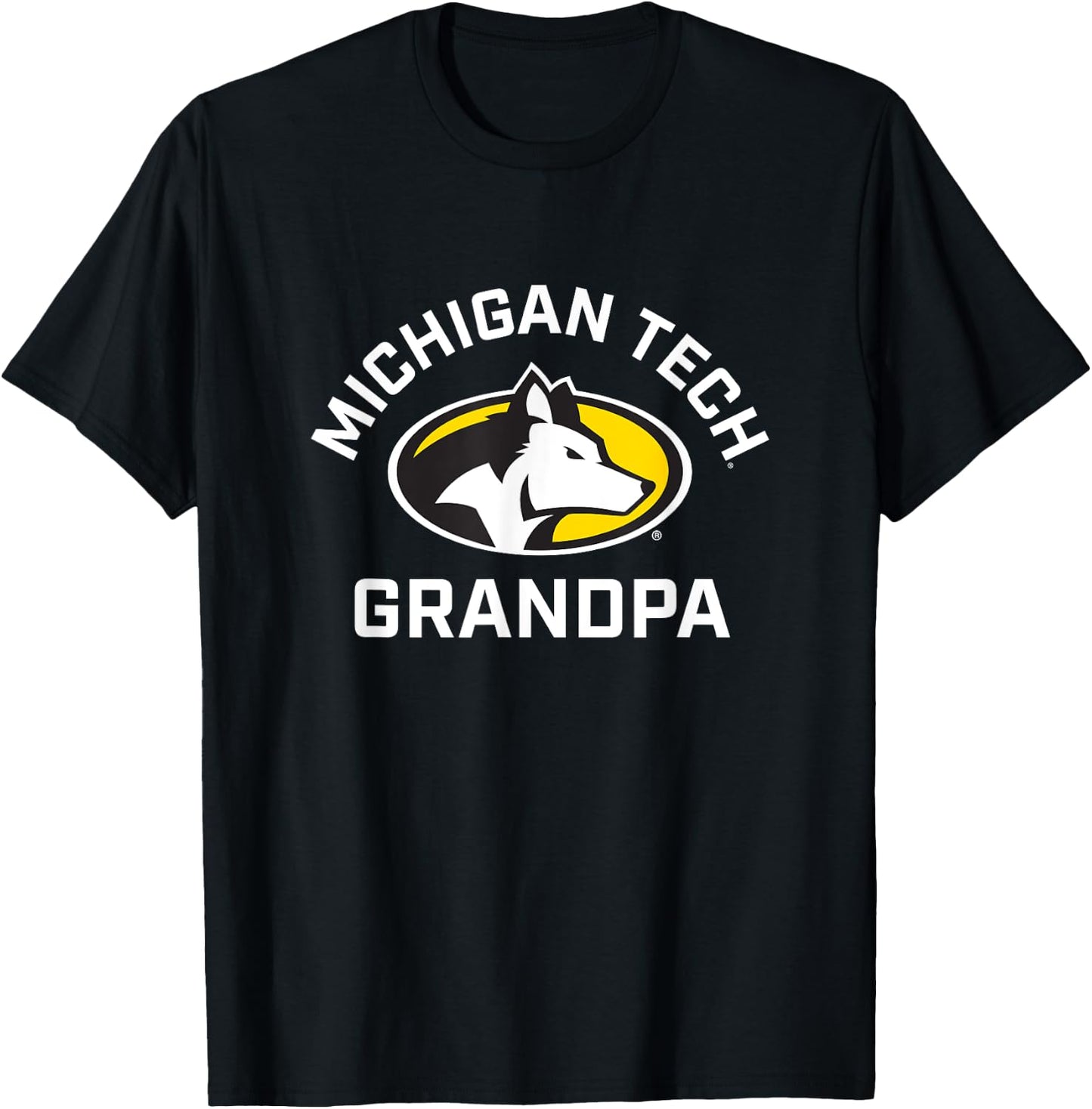 Michigan Tech Huskies Arched Grandpa T-Shirt - T-Shirt | Black