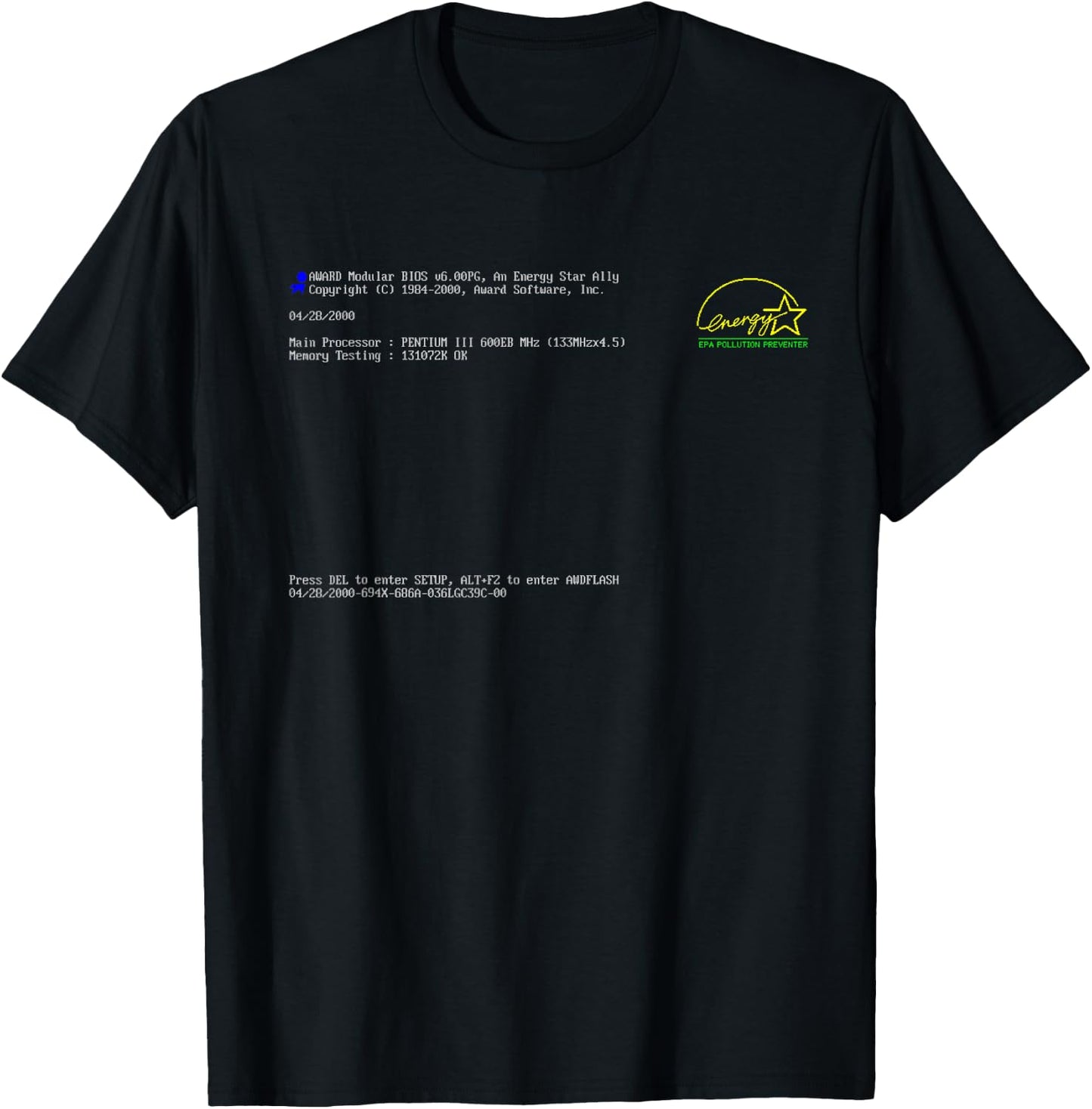 BIOS - Old School Tech Vibes: BIOS Screen T-Shirt - T-Shirt | Black