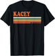Kacey Retro Personalized First Name Vintage Stripes T-Shirt - T-Shirt | Black
