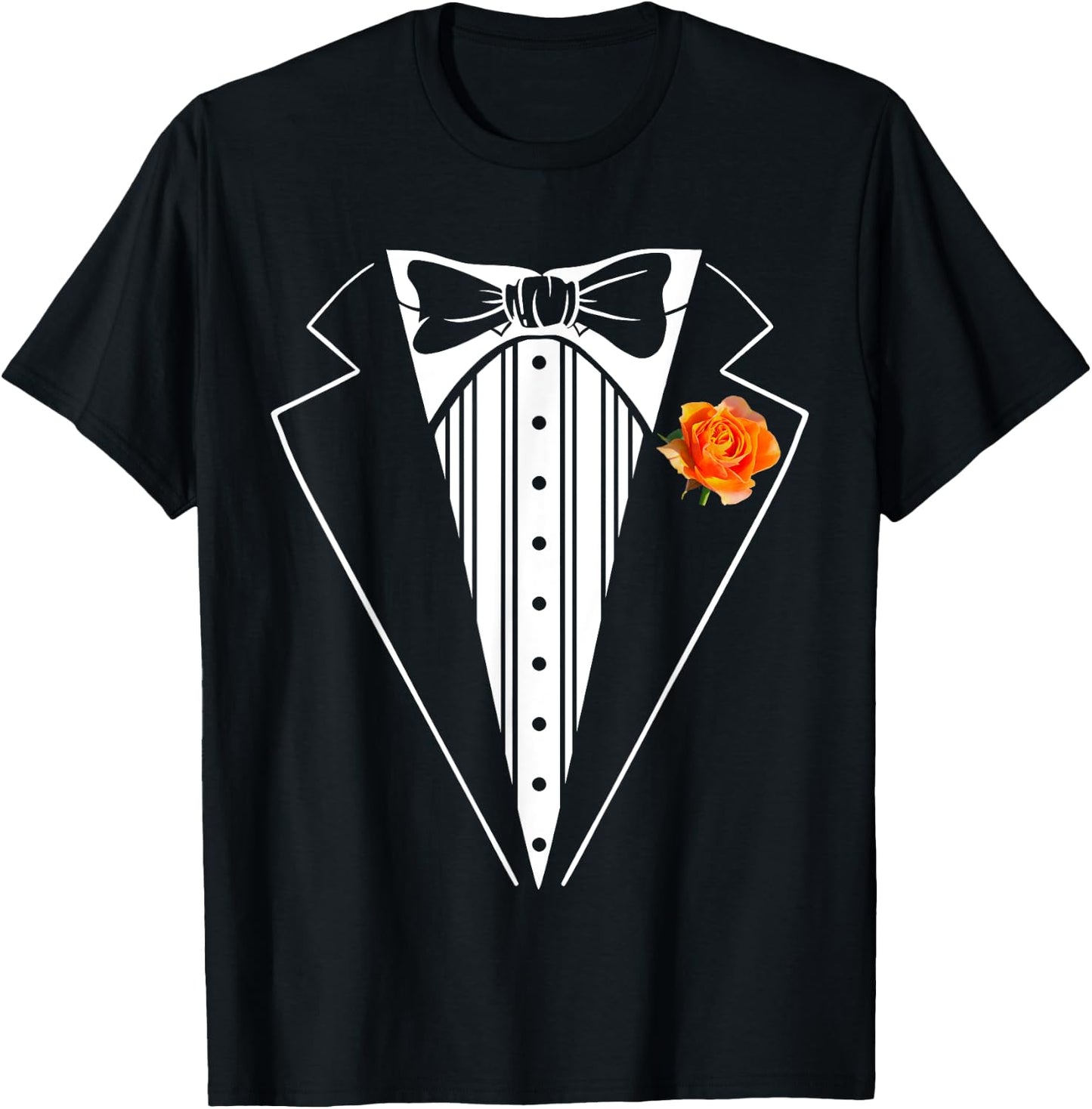 Kids Adult Orange Tuxedo, Toddler Tux Costume Youth Tux T-Shirt - T-Shirt | Black
