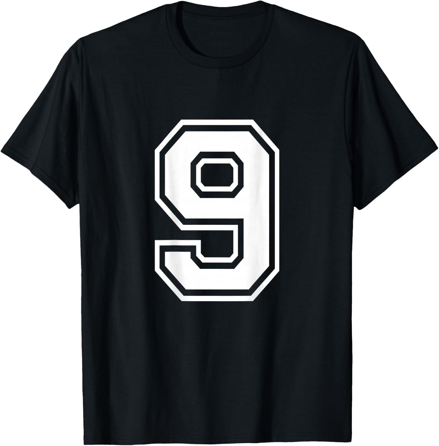 Number 9 Shirt Sports Player Number BACK of Shirt T-Shirt - T-Shirt | Black
