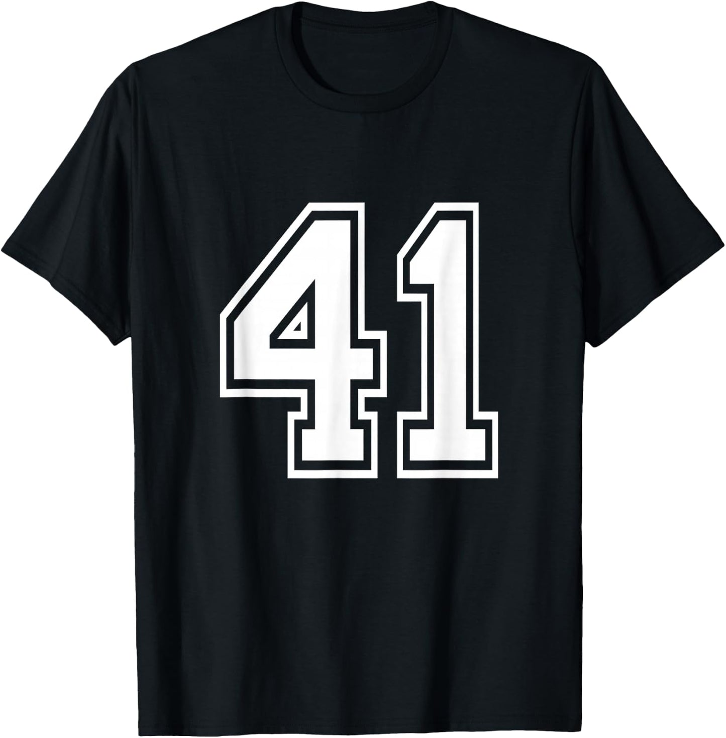 Number 41 Varsity Sports Team Jersey 41st Birthday 41 Years T-Shirt - T-Shirt | Black