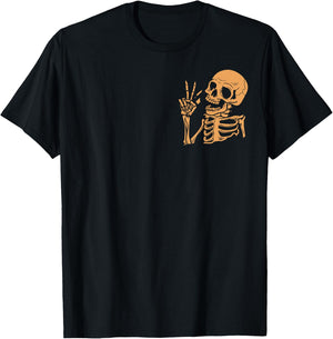 (2Sided Front+Back) Have The Day You Deserve skeleton T-Shirt - T-Shirt | Black