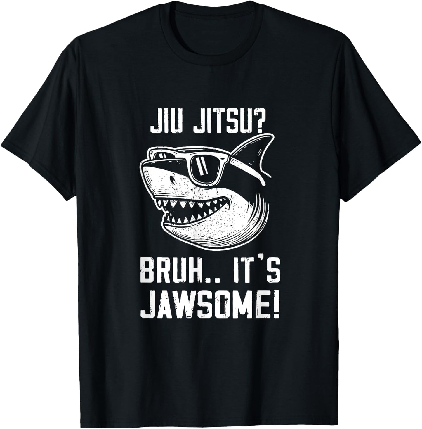 BJJ Jiu Jitsu Bruh it's Jawsome Shark Kids Funny T-Shirt - T-Shirt | Black