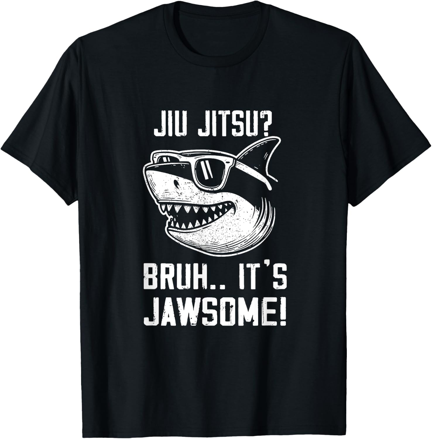 BJJ Jiu Jitsu Bruh it's Jawsome Shark Kids Funny T-Shirt - T-Shirt | Black