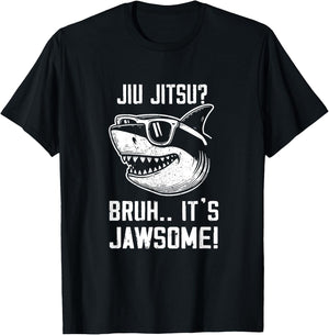 BJJ Jiu Jitsu Bruh it's Jawsome Shark Kids Funny T-Shirt - T-Shirt | Black