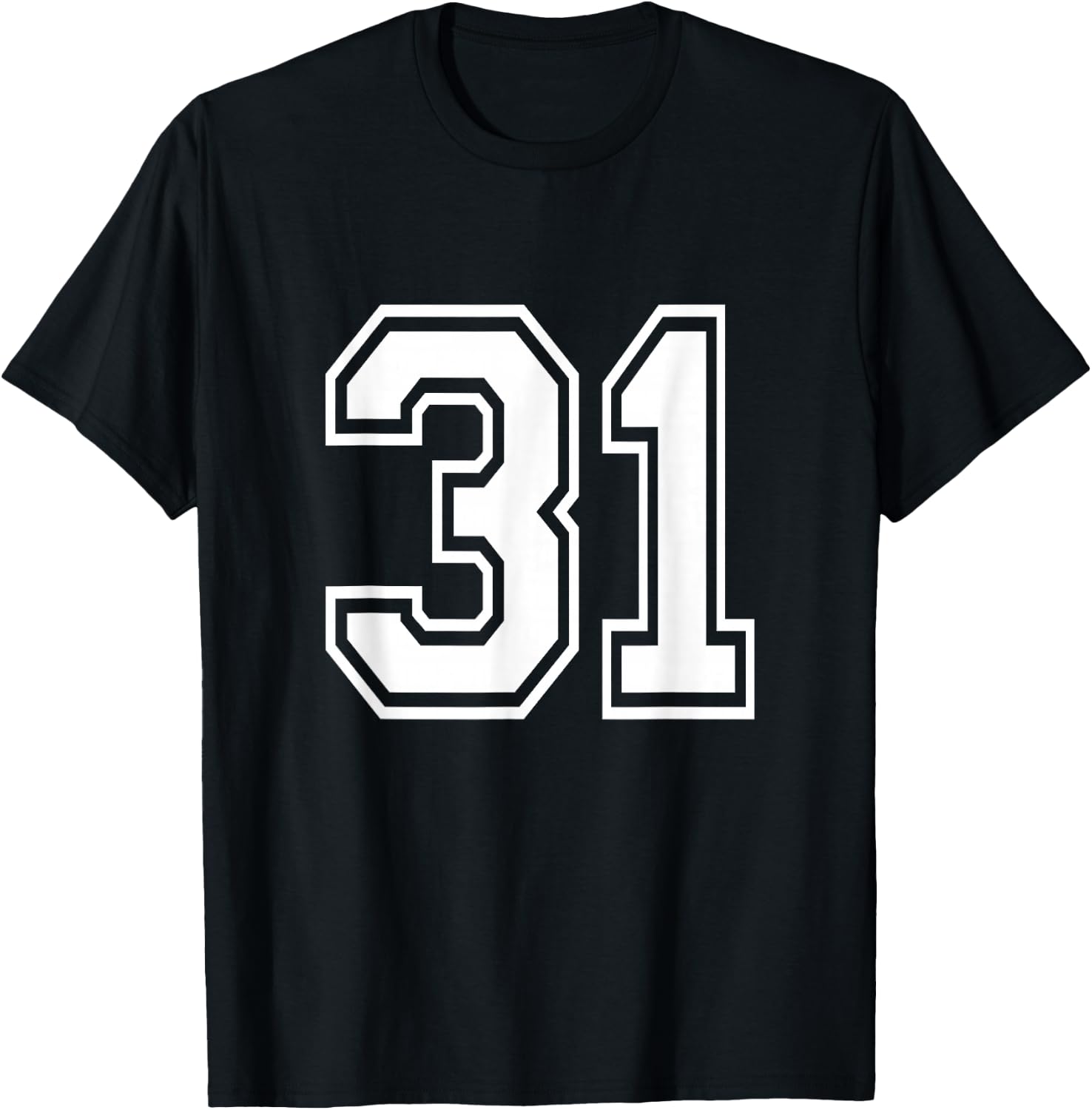 Number 31 Varsity Sports Team Jersey 31st Birthday 31 Years T-Shirt - T-Shirt | Black