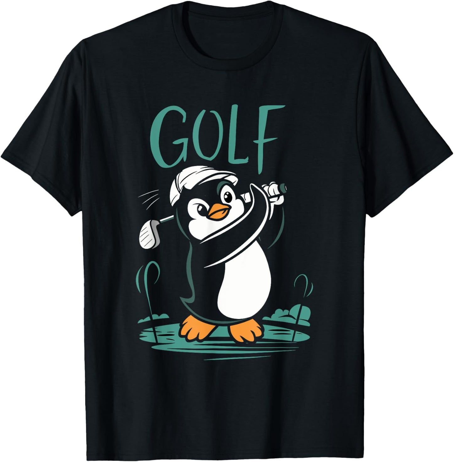 Golf Penguin Golfing Golf Player Cute Golfer T-Shirt - T-Shirt | Black
