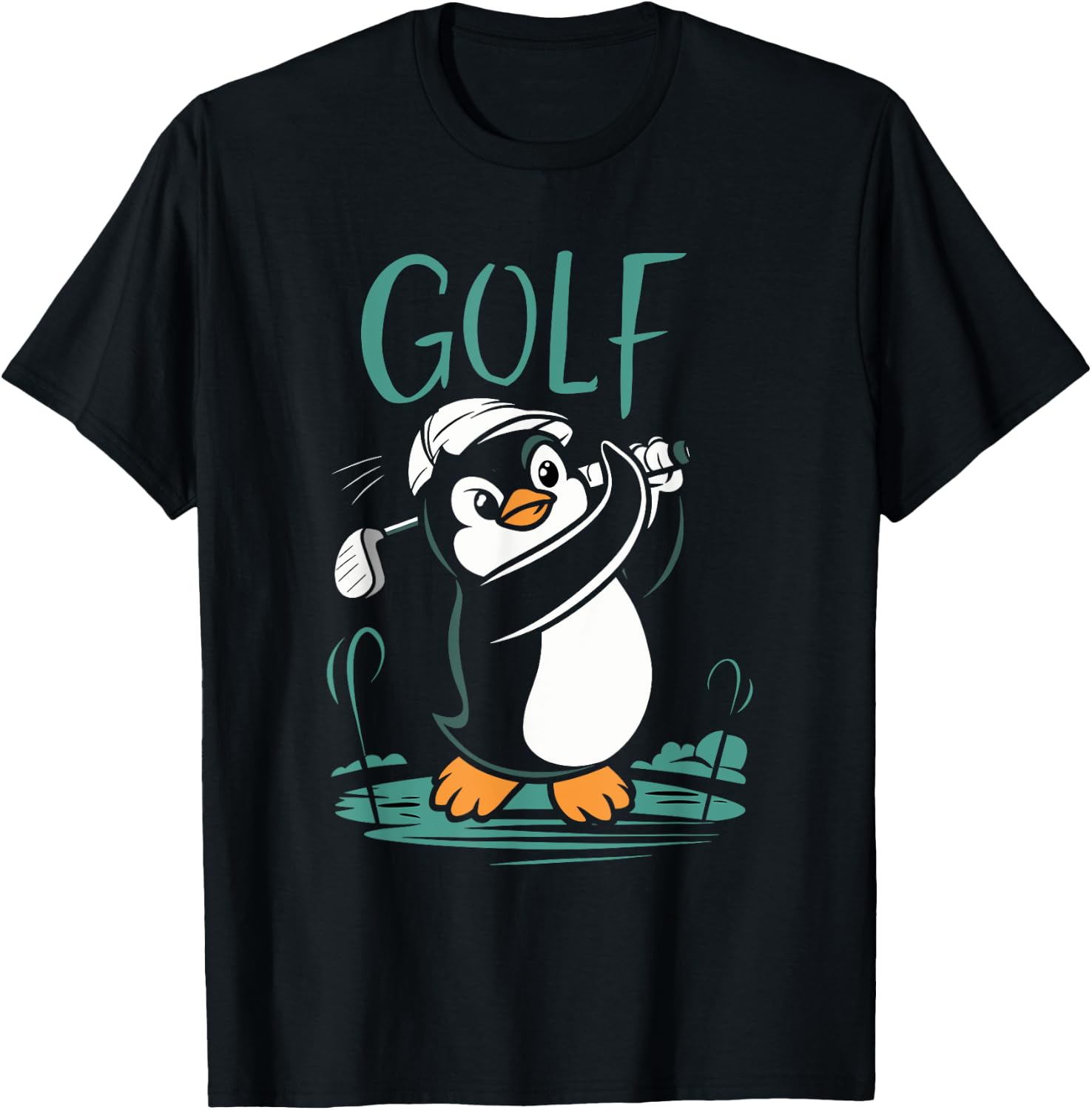 Golf Penguin Golfing Golf Player Cute Golfer T-Shirt - T-Shirt | Black